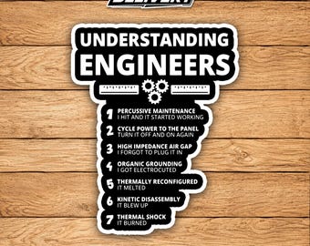 Understanding Engineers Sticker – Funny Sarcastic Engineering Decal