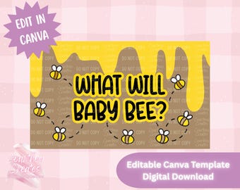 Digital Banner Template - What Will Baby Bee? Baby Shower