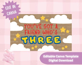 Digital Banner Template - You've Got a Friend Who's Three