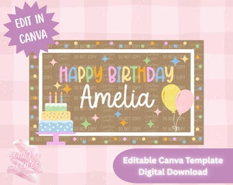 Digital Banner Template - Whimsical Birthday