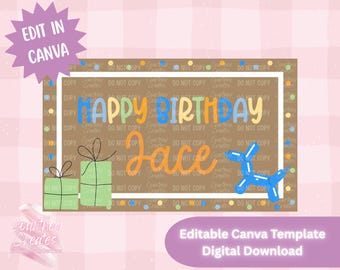 Digital Banner Template - Birthday Party (Digital Download)