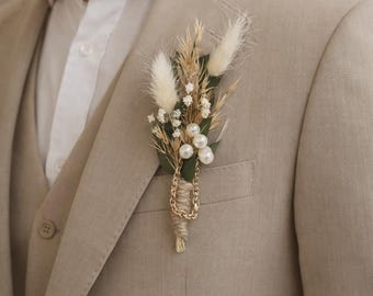 Ramo de flores secas – Tonos beige y naturales