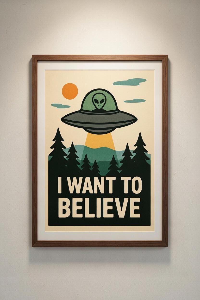 I Want to Believe Poster - Etsy