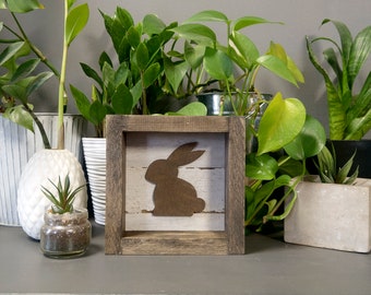 Easter Bunny 3D Mini Shiplap Frame - Espresso