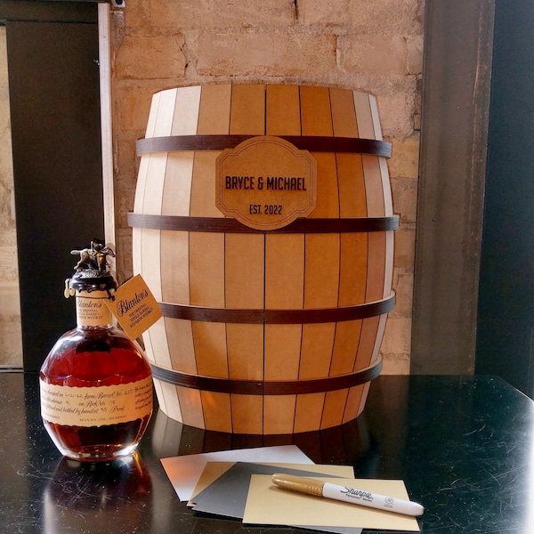Whiskey Barrel Wedding Card Box Container