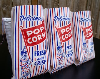 25 Vtg JOLLY TIME POPCORN Snack Movie Theater Bags 1950s NOS 5 Cent Sacks