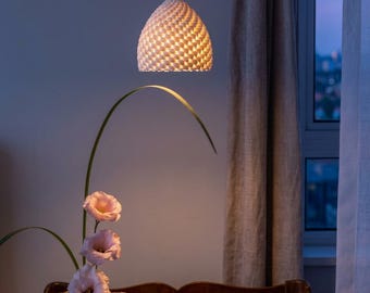Porcelain Pendant Light, Pendant Lighting, Clay Lamp Shade, 3D Printed Ceramic, Decorative Lighting, Ceramic Light, Ceiling Light Fixture