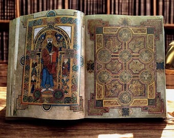 Book of Kells 800 AD Kell's Manuscript  Facsimile A4 Size Color Reproduction