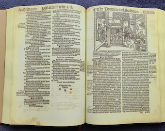 Matthew Bible 1537 Facsimile – Rare Reformation Bible – Hand-Bound Burgundy Leather