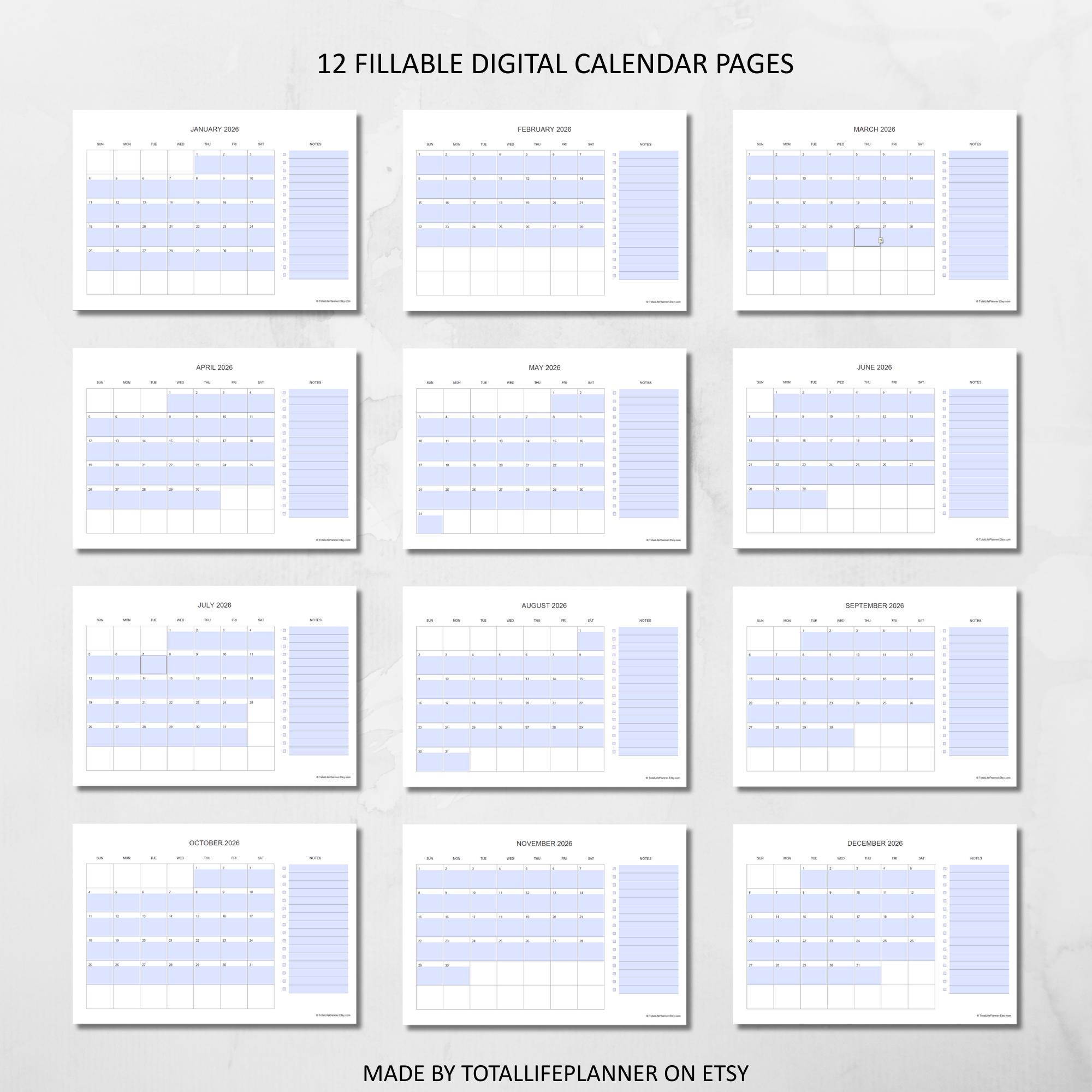 2026 Monthly Planner Printable | Minimalist Calendar PDF | A4 & Letter ...