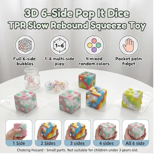 Bubble Cube Squishy, Food Grade Silicone Slow Rising Stress Relief Desk Fidget Toy
