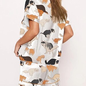 Dog Pooping Pajama Set, Lover Animal Dog Cute Meme Women Long Sleeve Luxury Sleepwear, Dog Pooping Pajamas Gift Her Girlfriend bild 2