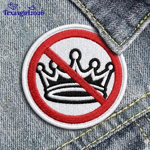 No Kings March 28 2026 No Kings Day Vintage Funny Patch - USA 1776 Flag Morale Badge - Magnetic, Iron On, Sew On, Hook and Loop Attachment