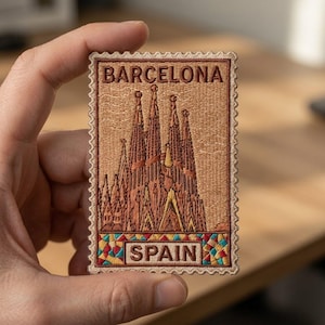 Barcelona Spain Sagrada Familia Travel Souvenir Embroidered Patch for Backpack Jacket, Iron on, Sew on, Hook and Loop