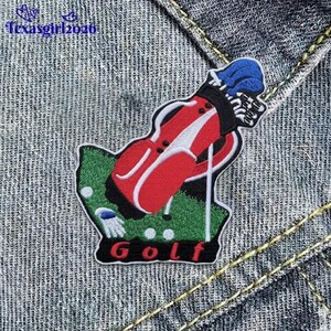 Professional Golf Bag Embroidery Patch Sports Equipment Souvenir Gift For Golfers Sew On, Iron On, Hook And Loop