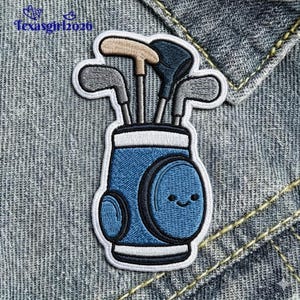 Professional Golf Bag Embroidery Patch Sports Equipment Souvenir Gift For Golfers Sew On, Iron On, Hook And Loop