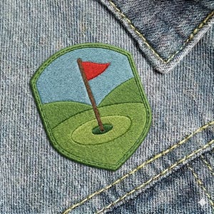 Golf Embroidered Patch, Professional Golfer Sports Logo Applique for Bags Jackets Hats, Hole in One Gift, Iron On, Sew On, Hook and Loop