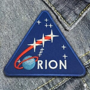 NASA Orion Mission Embroidered Patch, Artemis Moon Spacecraft Applique for Jackets Backpacks, Science Gift, Iron On, Sew On, Hook and Loop
