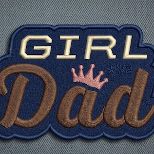 Dad Girl Patch, Embroidered Iron On Patch for Jackets, Father Daughter Gift, Custom Girl Dad Applique