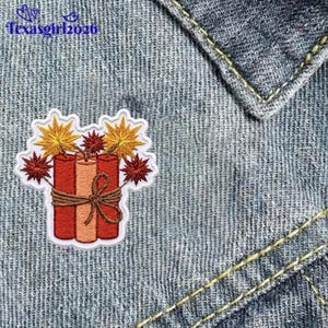 Retro Fireworks Dynamite Bundle Embroidered Applique, Iron on, Sew on, Hook and Loop