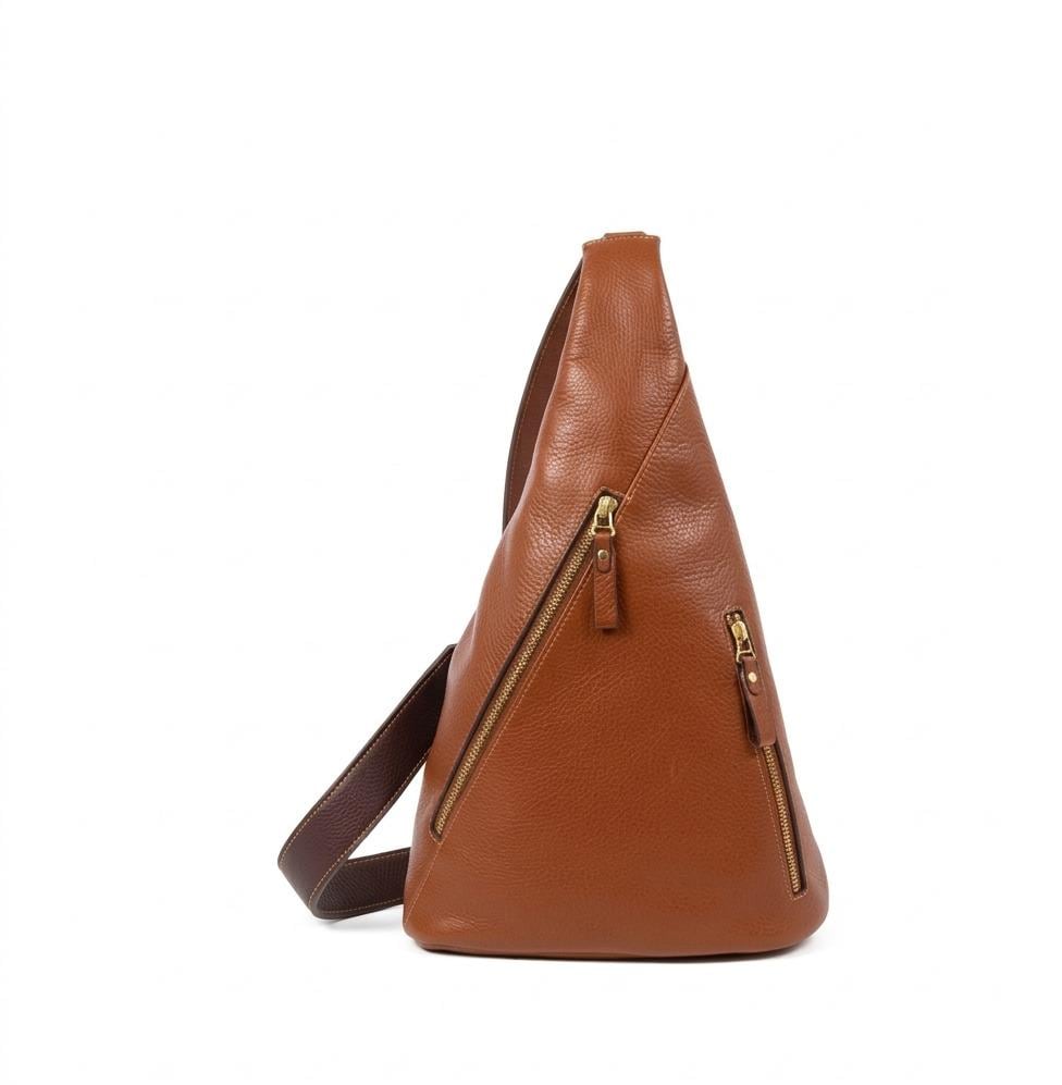 Triangle Leather Backpack - Etsy display picture 1