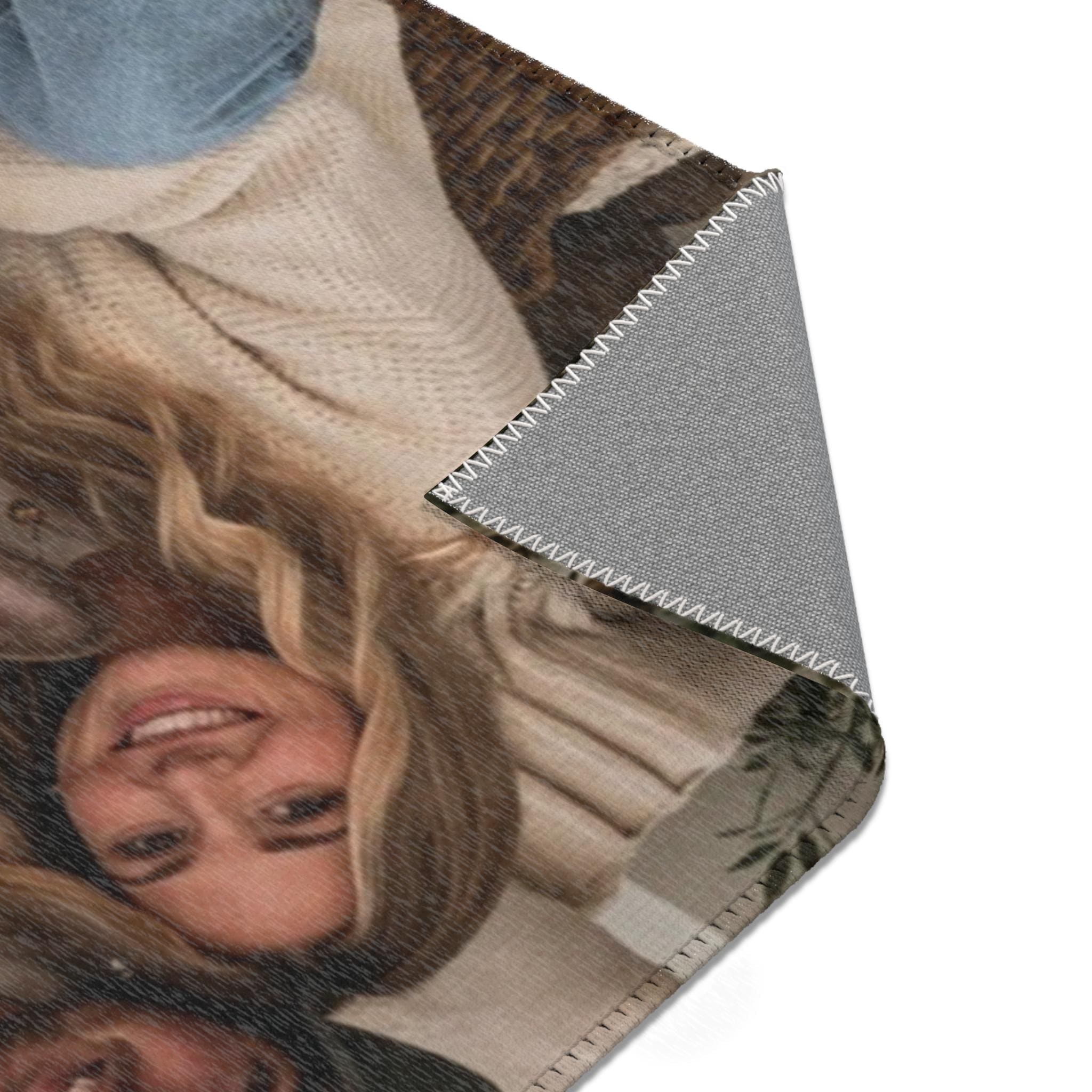 Print Photo Rug Custom Pet Photo Rug, Personalized Dog Portrait Mat, Couple and Dog ...