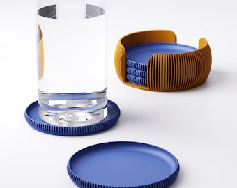 Set van 5 onderzetters, 3D-geprint