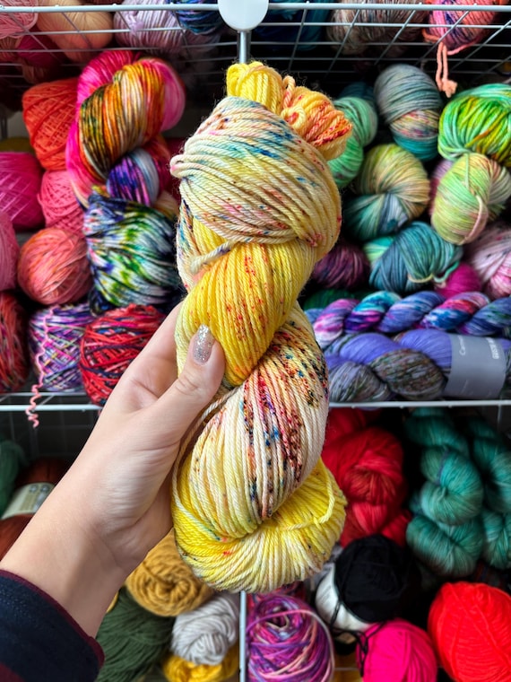 Sunshine - Superwash Merino Wool Yarn, Hand Dyed Yarn, Yellow Sunshine, Choose Your Weight