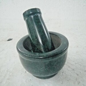 Vintage Old Collectible Kharal Spices Grinder Stone Pot Bowl With Pestle