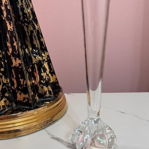 Vintage flower bud base, twisted bubble footed base