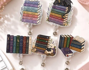 Fantasy Book Badge Reel, Acotar Throne of Glass Merch, Book Lover Gift, Badge Holder, Student ID Badge Holder, Nurse Badge, Birthday Gift
