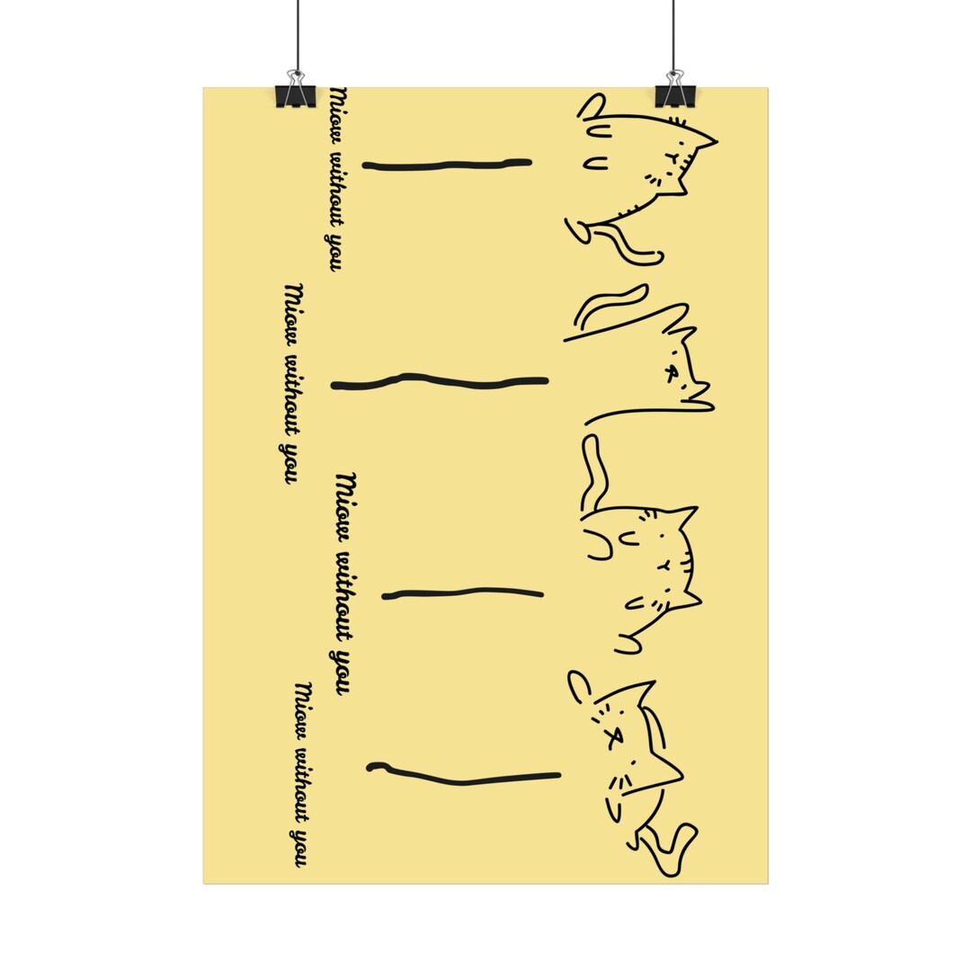 Minimal Line Cats Poster | Poster - Etsy