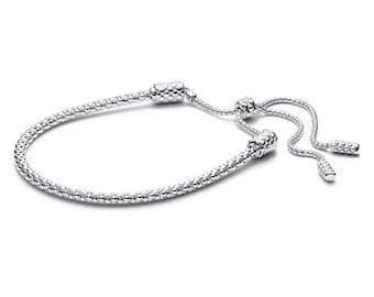 Moments Studded Chain Slider Bracelet Sterling silver -28cm ale s925-Pandora Style