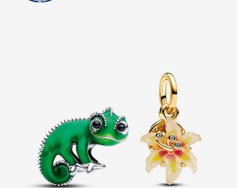 925 Sterling Silver Tangled Charm Duo, Rapunzel Inspired Dangle Set, Pandora Style