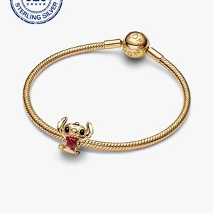 925 Sterling Silver Disney Stitch Heart Charm, Compatible with Pandora Style Bracelets & Necklaces image 3