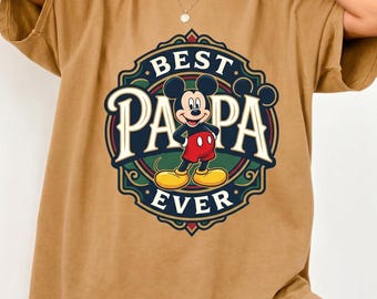 Camiseta de Mickey Mouse "El mejor papá del mundo", camiseta de Disney para papá, camiseta del Día del Padre, excelentes ideas de regalo para hombres, papá, abuelo, regalo del Día del Padre