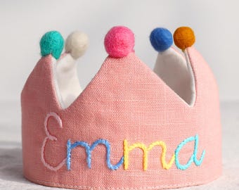 Benutzerdefinierte Name Geburtstag Krone, Andenken Geschenke für Jungen Mädchen Kinder Kleinkind, ersten Geburtstag Hut