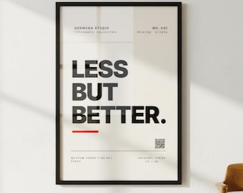 Framed Typography Art Print | Minimalist Swiss Design Poster, Museum Grade Paper