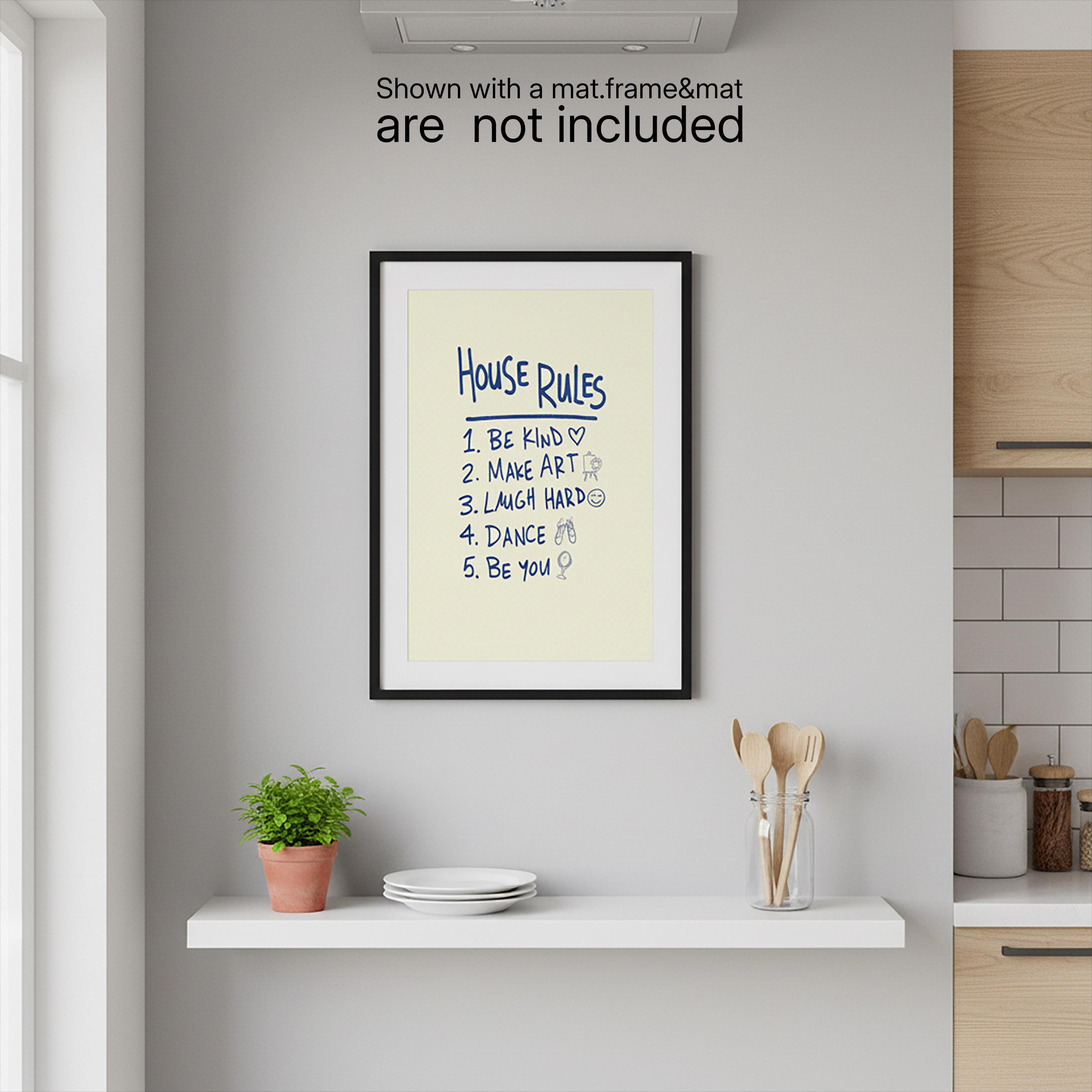 Transitional Program House Rules Posters House Rules Poster ⎪playful Blue Typography ⎪ Kids Room Decor (matte or ...