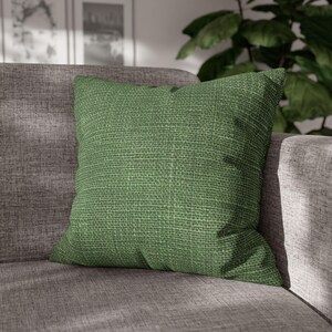 Sage Green Textured Pillow, Muted Earthy Linen-Look Cushion, Nature Room Decor