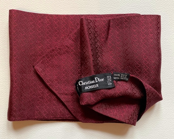 Vintage Mens Christian Dior Paris Deep Red Designe
