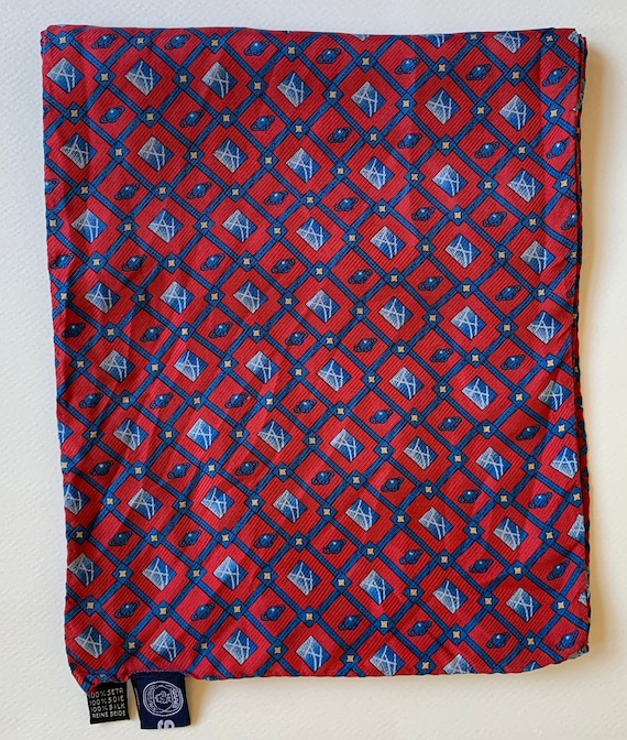 Vintage SAAB Pure Silk Evening Scarf - Planet Logo