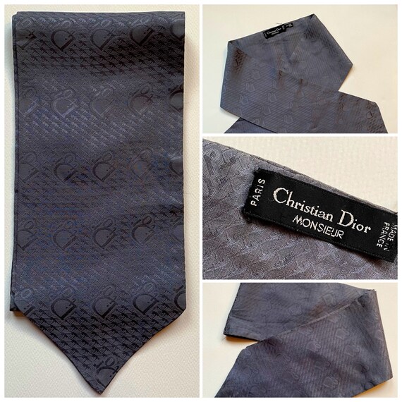 Vintage Mens Christian Dior Paris Logo Deep Blue D
