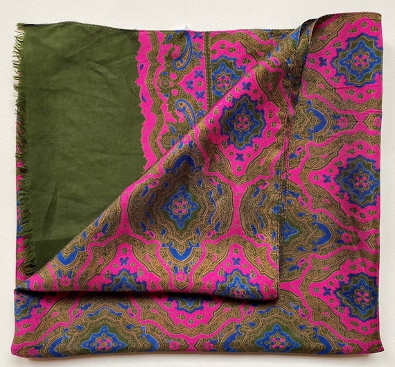Mens Art Nouveau Purple and Green Pure Silk MOD Ev