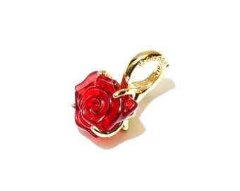 Beauty And The Beast Enchanted Rose Dangle Charm-Pandora Style