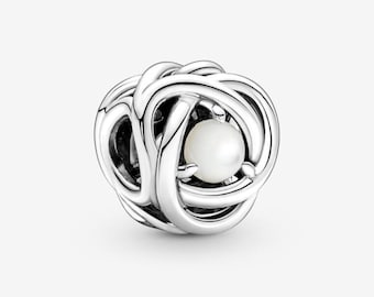 June Birthstone Eternity Circle Charm S925 ALE  NEW Gift bag-Pandora Style