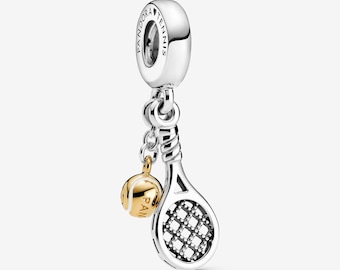 Shine 925 Tennis Racket & Ball Charm Pendant-Pandora Style