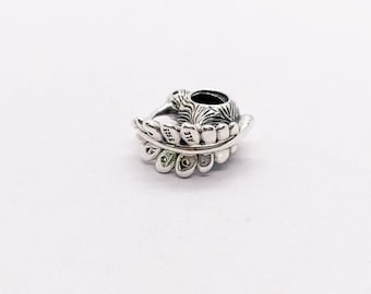 Fern Leaf & Kiwi Bird Pendant Charm ALE S925-Pandora Style