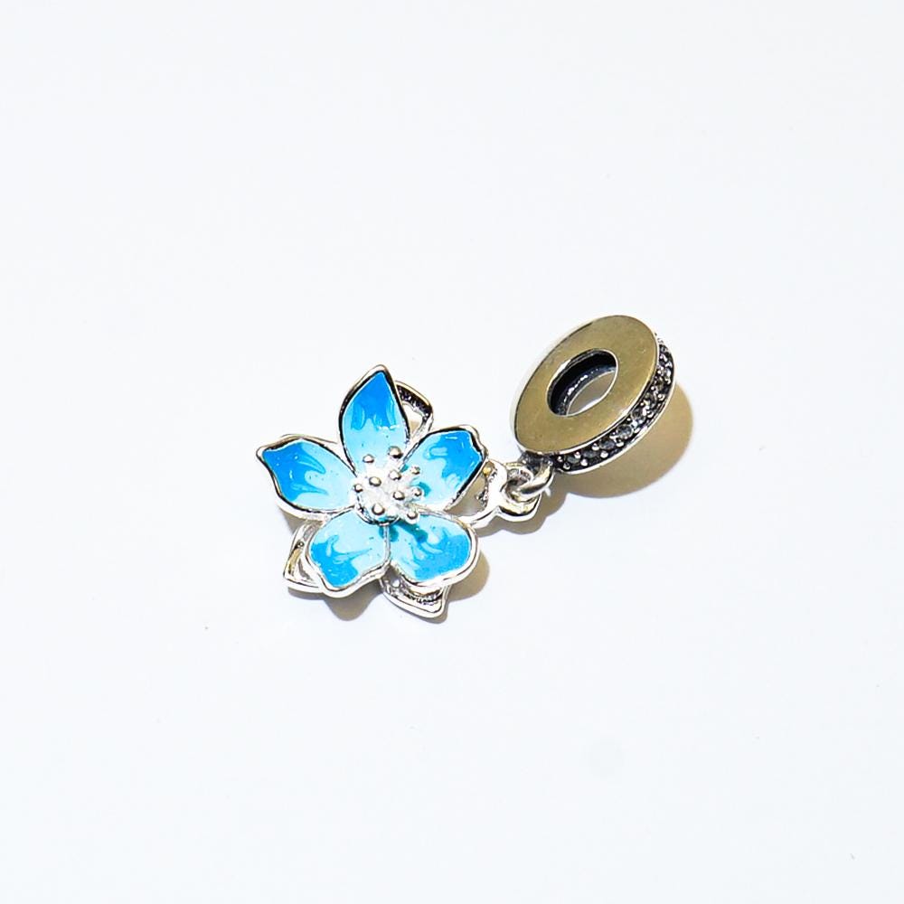 Blue Blossom Dangle Charm-pandora Style - Etsy