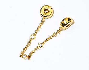 Triple Clear Stone Safety Chain-Pandora Style